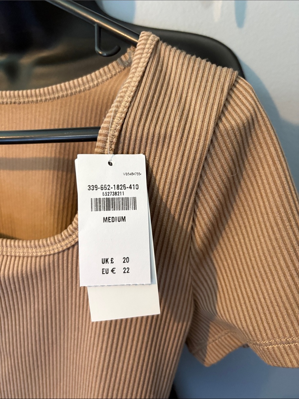 Hollister Ribbed Square Neck Crop Top — Tan - Picture 2 of 4